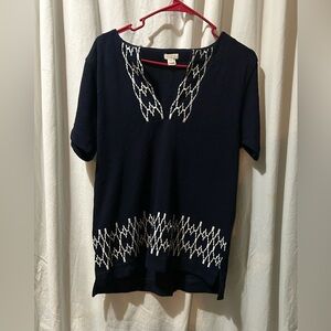 J. Crew Navy blue embroidered Sz XS